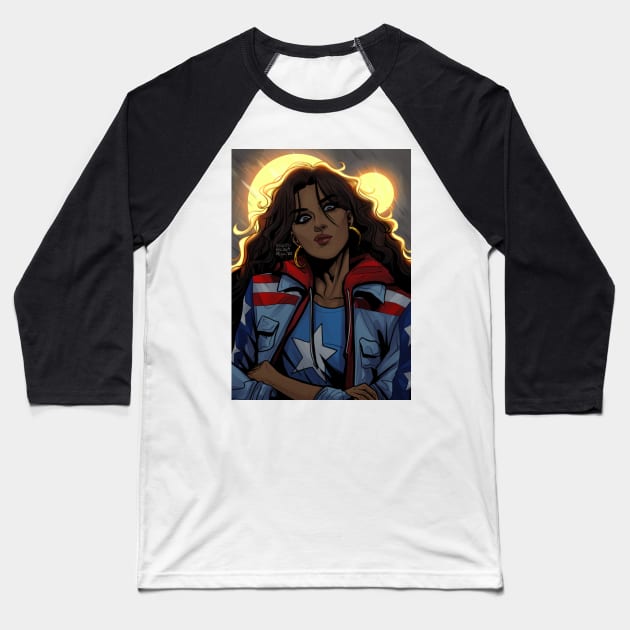 America Chavez Baseball T-Shirt by Eileen Widjaja